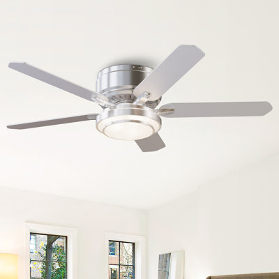 Vaczon 52" 5 - Blade Modern Flush Mount Ceiling Fan with Light Kit and Remote Control