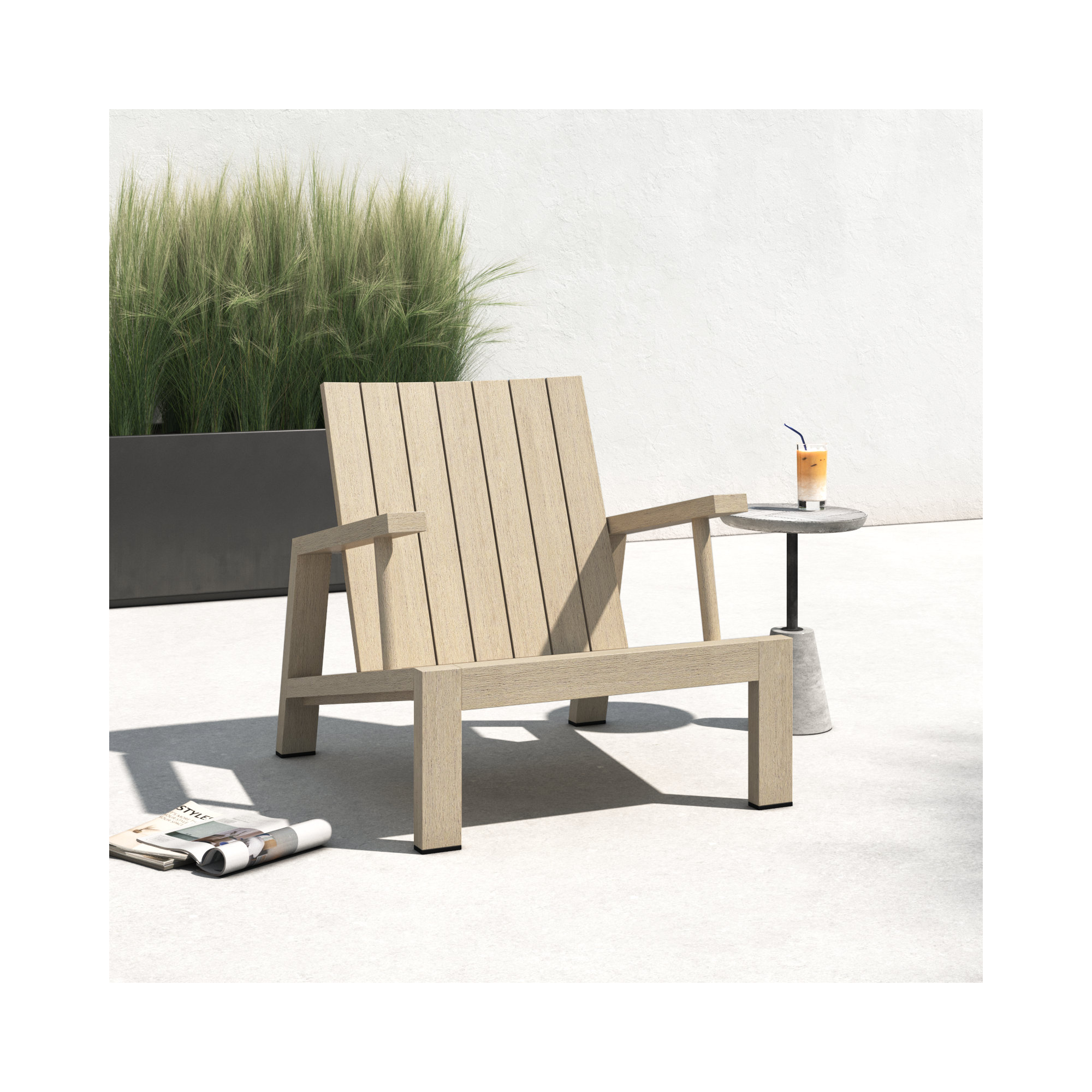 Louvinia Teak Outdoor Lounge Chair, Brown