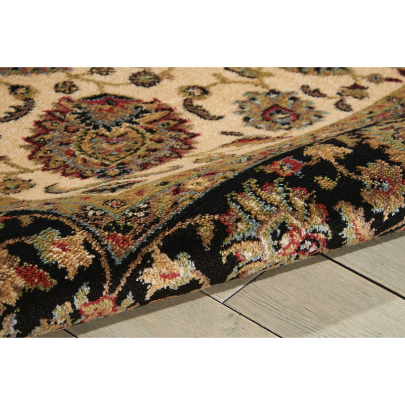Tapis oriental ivoire / noir Mirando, Tapis de couloir 2 pi 2 po x 7 pi 6 po