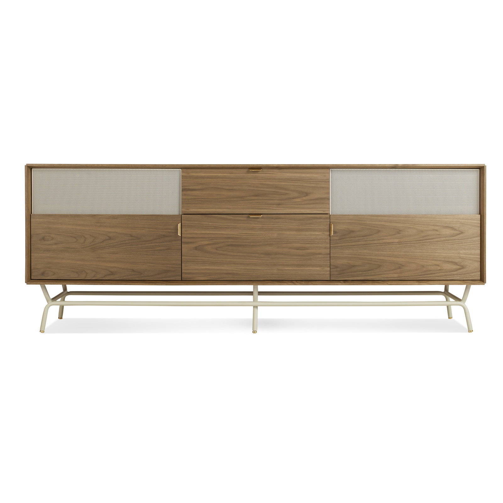 Dang 82'' Media Console, Walnut/Putty Gray
