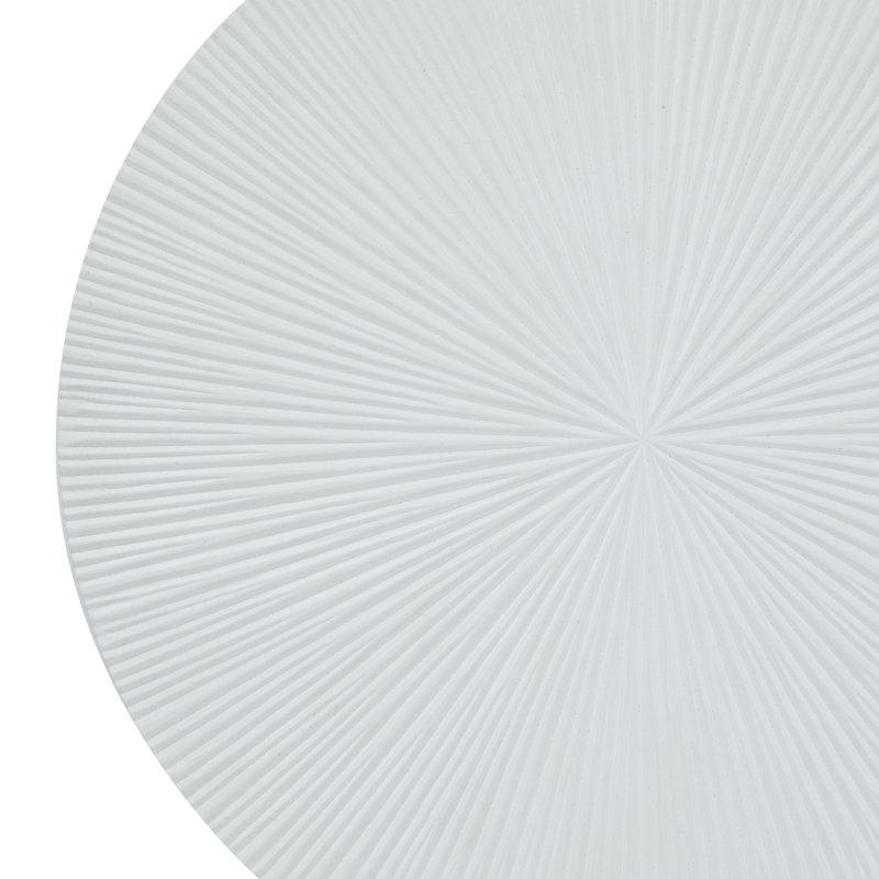 Black Wooden Carved Radial Plate Wall Decor Set, White