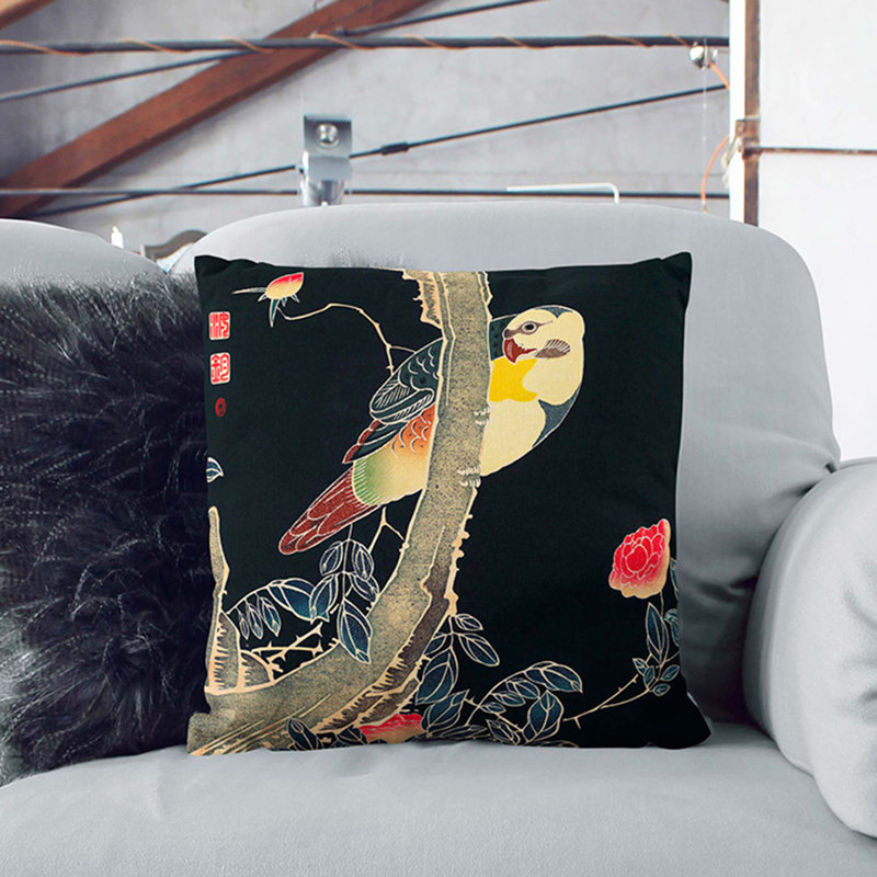 Square Throw Cushion, Black, 55cm H x 55cm W x 20cm D