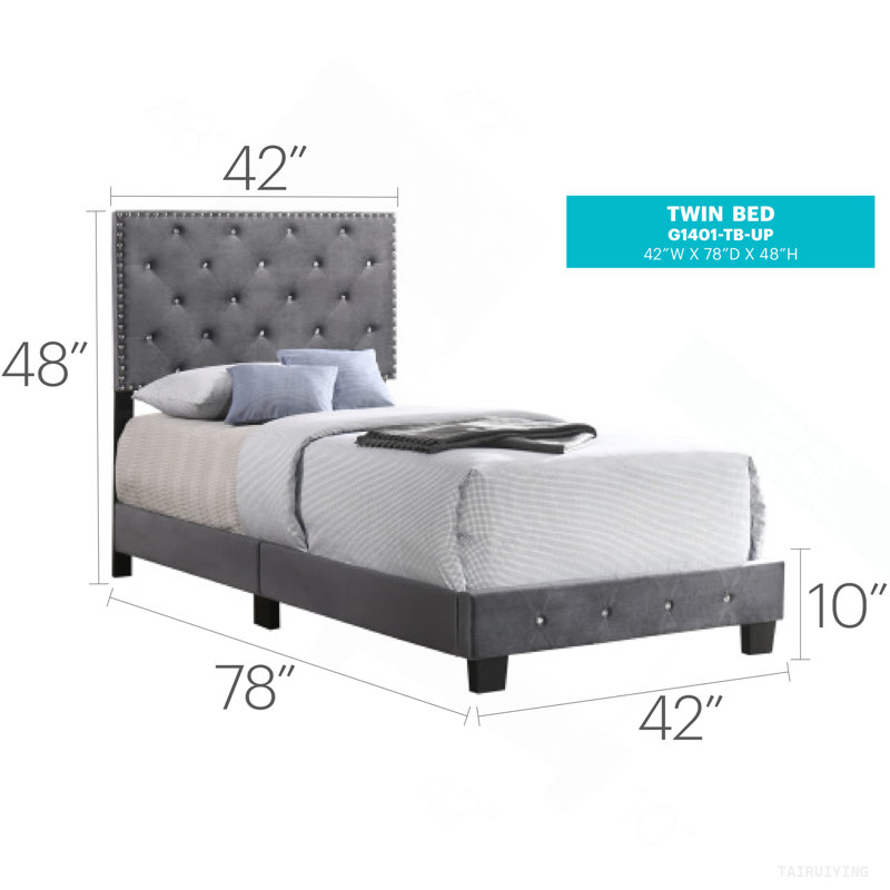 Charmant lit simple gris avec rangement
