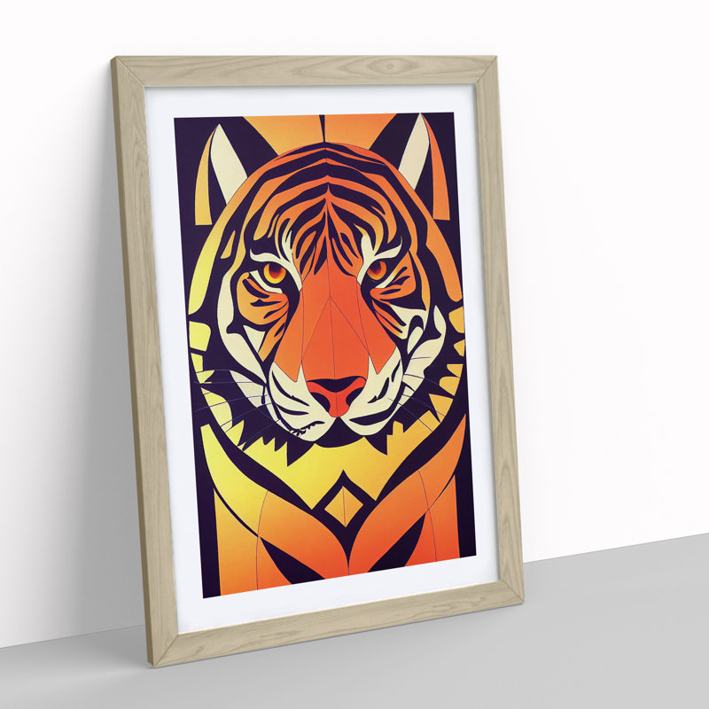 Tiger No.1 Abstract - Framed Print, Oak Framed