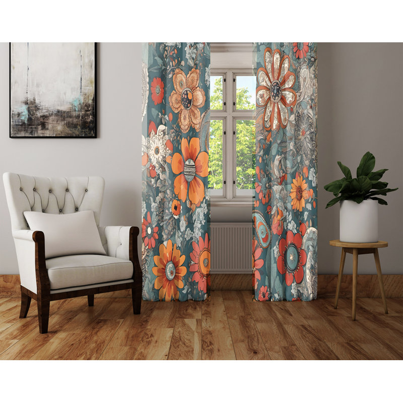 Semi Sheer Curtain Pair, 40" W x 82" L