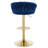 Swivel Adjustable Bar Stools with Woven Backs, Gold Velvet Counter Stools for Dining Room, Kitchen-1302437033