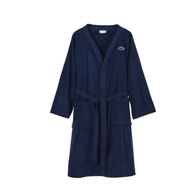 Lacoste Classic Pique Cotton Bathrobe 100% Cotton Terry Cloth Above Knee 