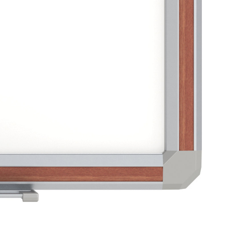 Tableau blanc magnétique en porcelaine avec cadre en aluminium DecoAurora Ghent, H 3 po x l 4 po, Cerisier