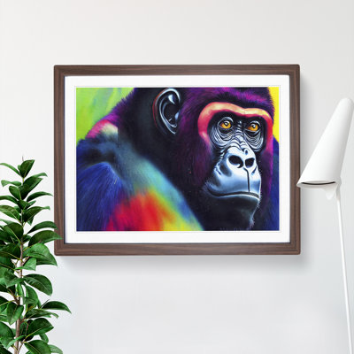 Colourful Gorilla 1 Piece Single Picture Frame Wall Art
