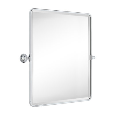 Woodvale Metal Framed Beveled Pivoting Wall Mirror 