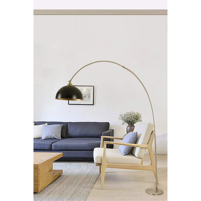 Britton 220cm Arched Floor Lamp, Chrome