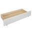 Lit de jour simple tapissier avec tiroirs, support en lattes de bois, beige