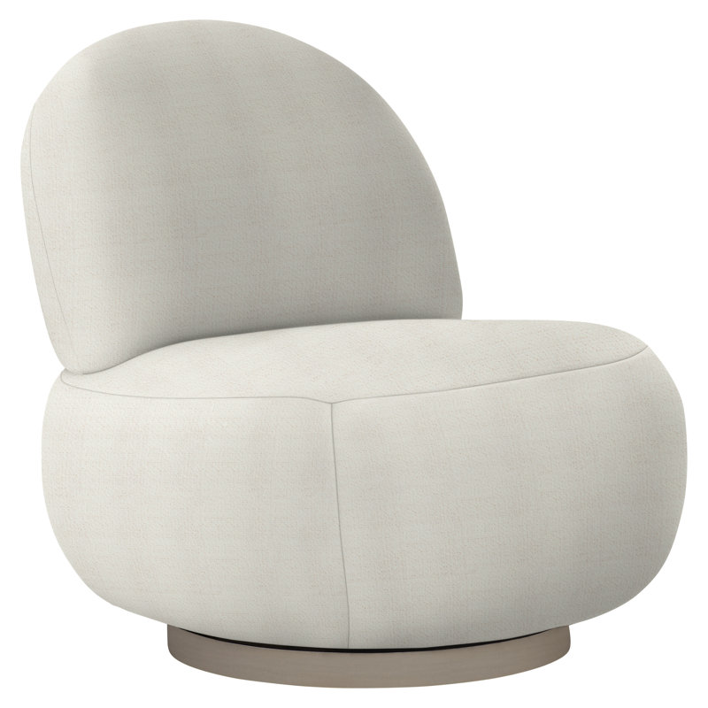 Lulu Upholstered Swivel Slipper Chair, Blanca, Dorado Snow Crypton® Chenille 5558-000