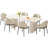 78.97" Modern Rectangle Cream White Dining Table Set with 6 Chairs for Kitchen, Bar, Living Room-1663940019-1663806311