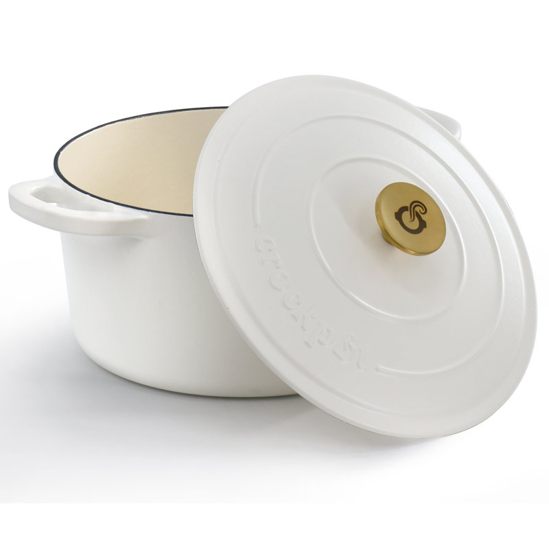 Cocotte en fonte émaillée Crockpot Artisan, Crème / doré, 6 pintes