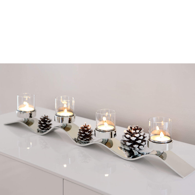 Wave Candelabra, 15cm H x 8cm W x 83cm D