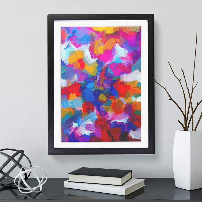 Something Desired Abstract - Single Picture Frame Print, Black, 64cm H x 46cm W x 2cm D