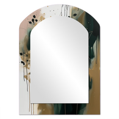 «Black Abstracted Realities» - miroir asymétrique abstrait, miroir mural noir à forme unique, impression d'art en métal
