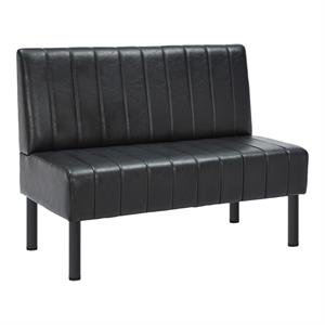 Cabine simple L 48 po x H 36 po avec siège rembourré noir et dossier à profilé vertical