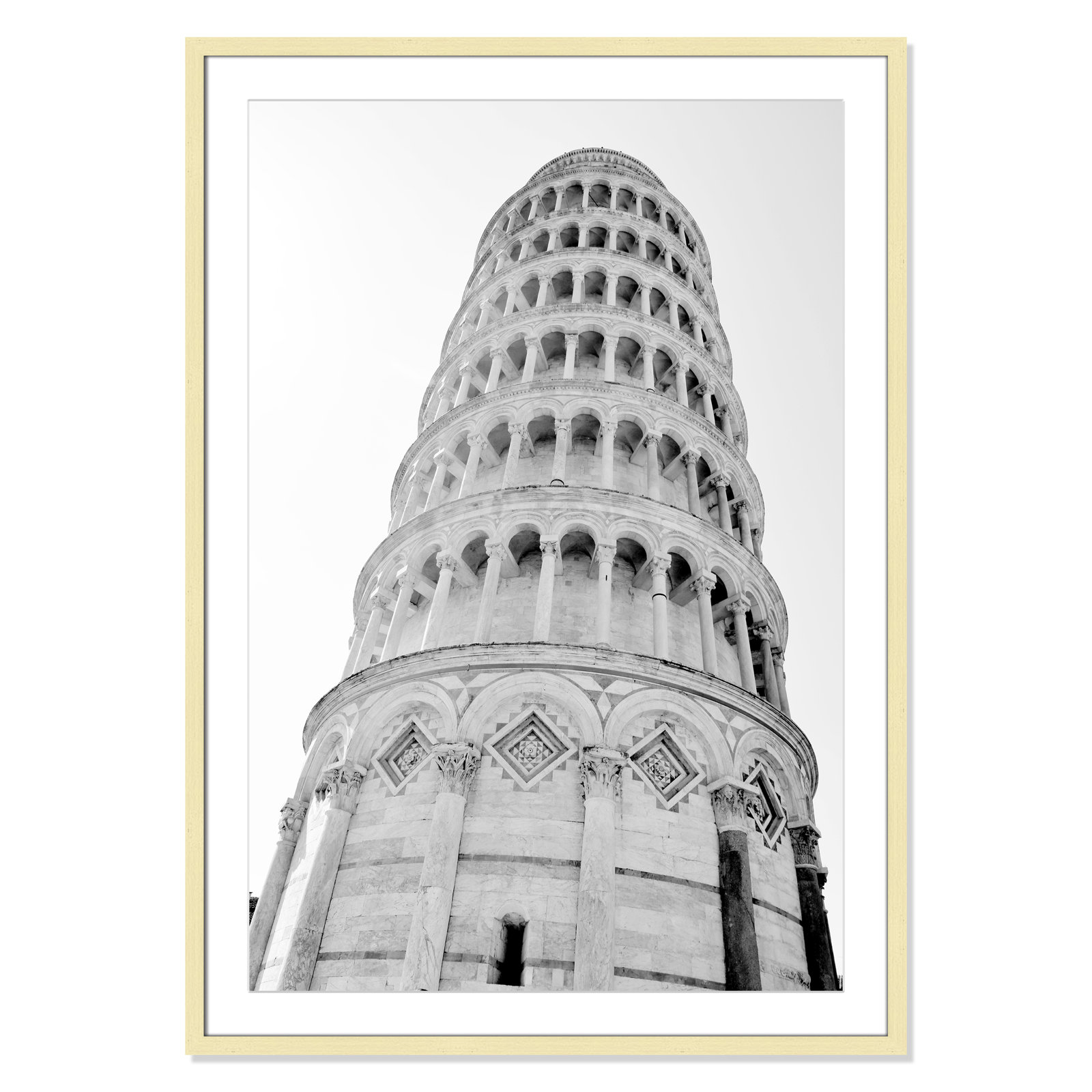 Iconic City Collection "Pisa" Print by Natalie Carpentieri, Gold Single Picture Frame, Yes, 41.5" H x 29.5" W x 1.25" D