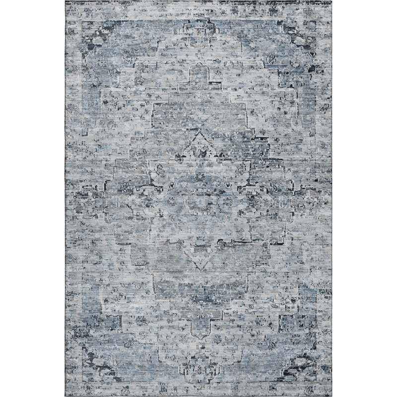 Premium Machine Washable Ashington AMF1832 Global Rug, Rectangle 10' x 14'