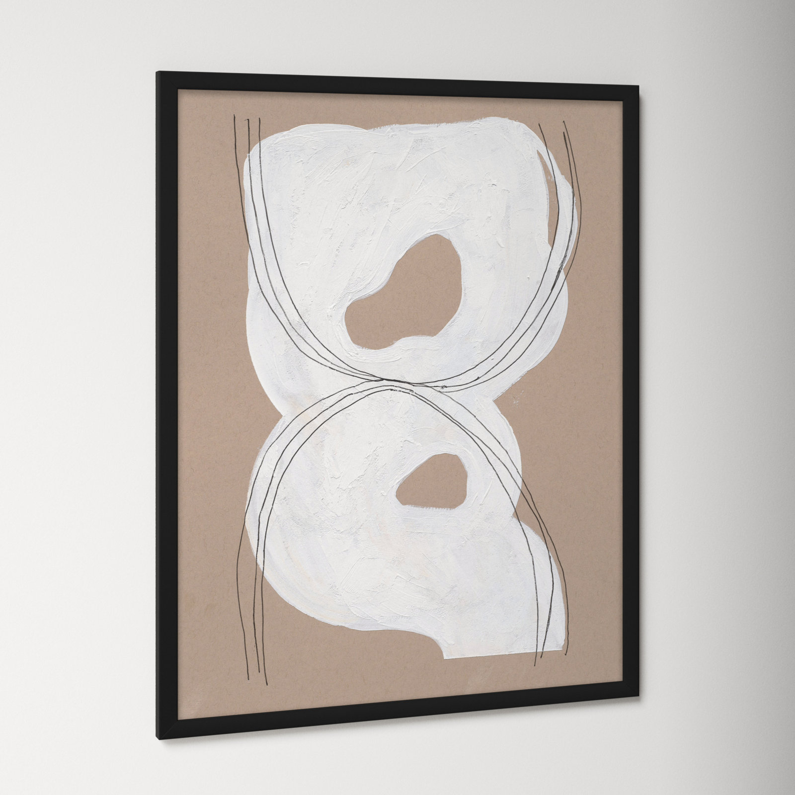 Malta "Free Form 1" Painting by Andrea Stokes, Black, 20" H x 16" W x 1.25" D