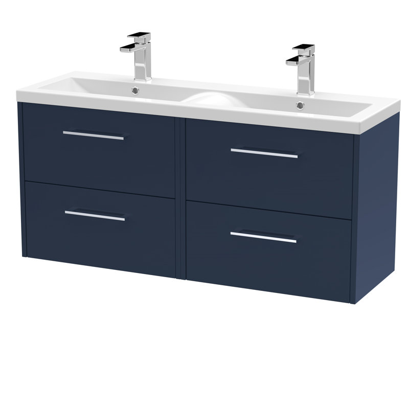Juno 1205mm Double Bathroom Vanity with Drop In Vitreous China Basin