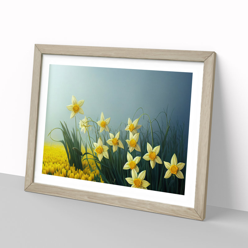 Showstopping Daffodil Flowers - Framed Print, 25cm H x 34cm W x 2cm D, Oak