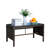 Patio Furniture Coffee Table - Clear Glass, Brown , , 180 Lbs Capacity With Tempered Glass Water