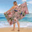 Serviette de plage rose en microfibre à séchage rapide | Serviette de bain 60 "x 50" sans sable | Serviettes très absorbantes pour la piscine, les voyages, la natation et le sport