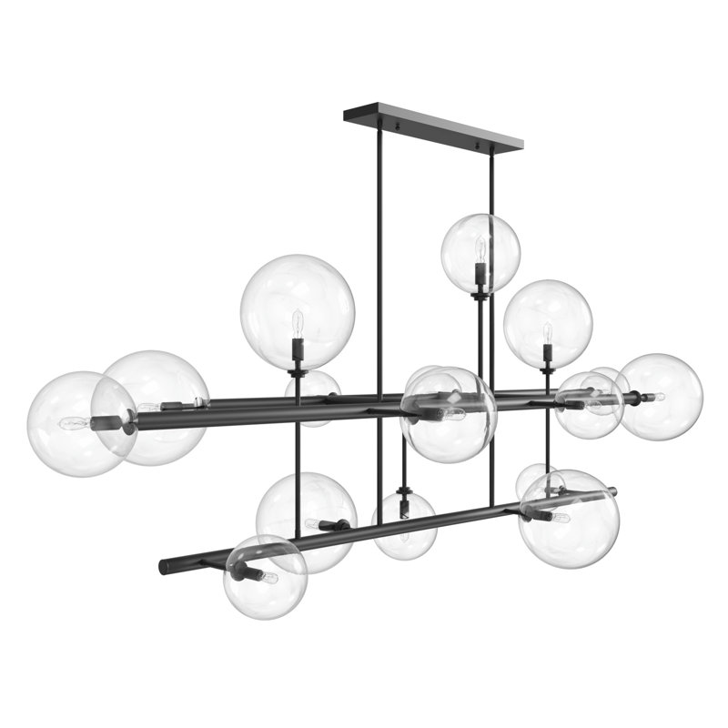 Delilah 16 Light Chandelier, Black