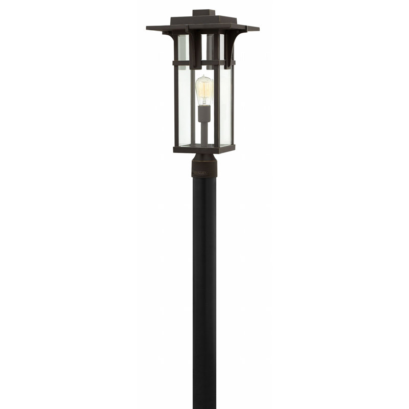 Manhattan Single Light Outdoor Post Top/Pier Mount Lantern - Clear Beveled Glass