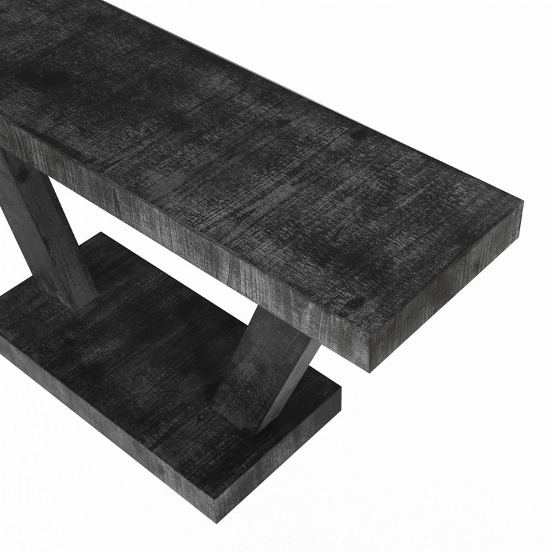 Table en bois vieilli 60 pouces, Noir antique