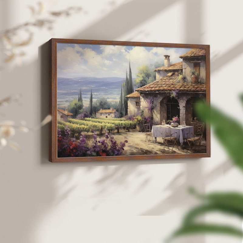 Paysages rétro - CXCI - impression encadrée - réaménageable, H 11 po x l 14 po, Noyer