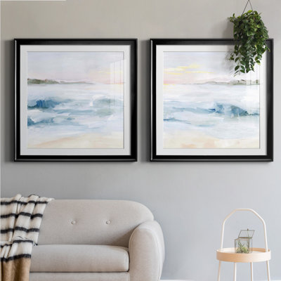 «Surf At Dawn», toile tendue avec châssis en I - prête à être accrochée