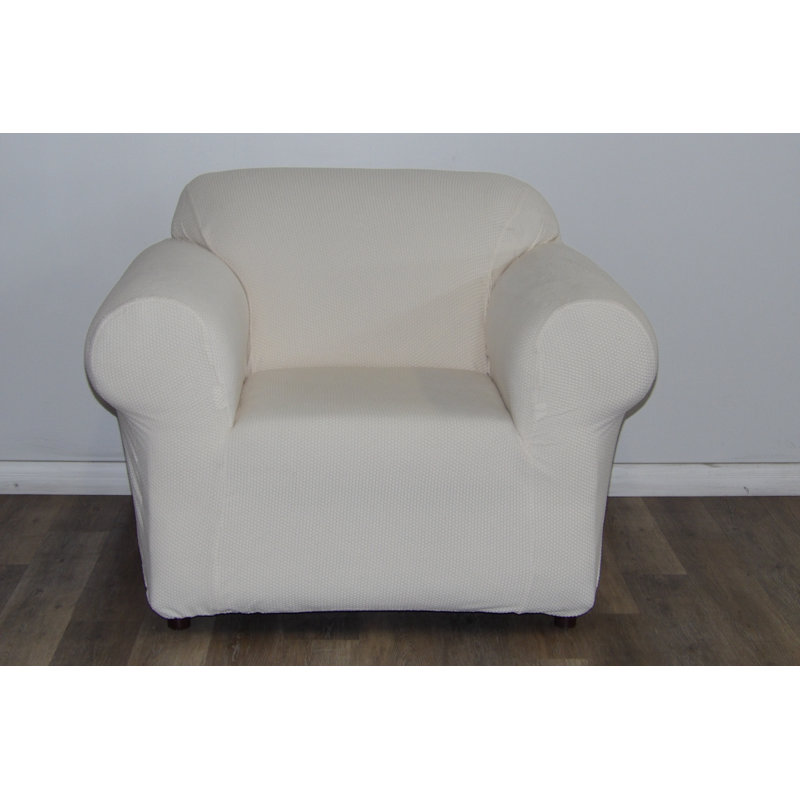 Housse extensible pour fauteuil Snowball, Mélange de polyester blanc