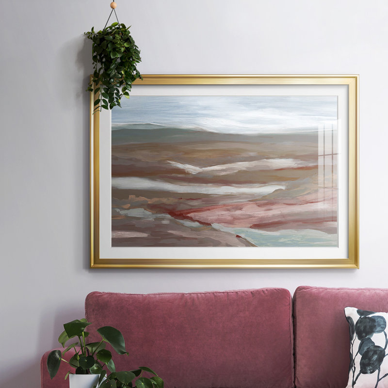 «Valley of Fall», cadre encadré et biseauté, Or, H 27 po x l 39 po x P 1,5 po