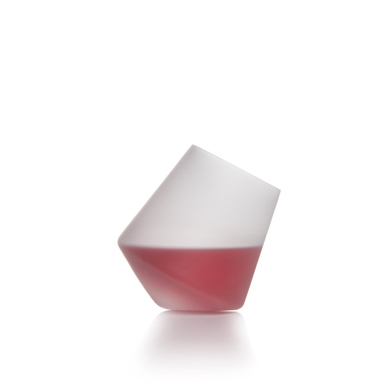 Ice Handmade Crystal Stemless Wine Glass, Frosted