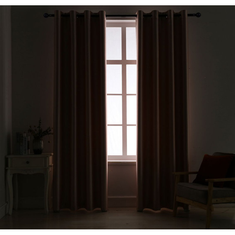 Rideau simple obscurcissant avec œillets Grommet, L 52 po x L 72 po, Rose