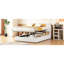 Lit double avec rangement hydraulique et plateforme en tissu molletonné blanc-289361791