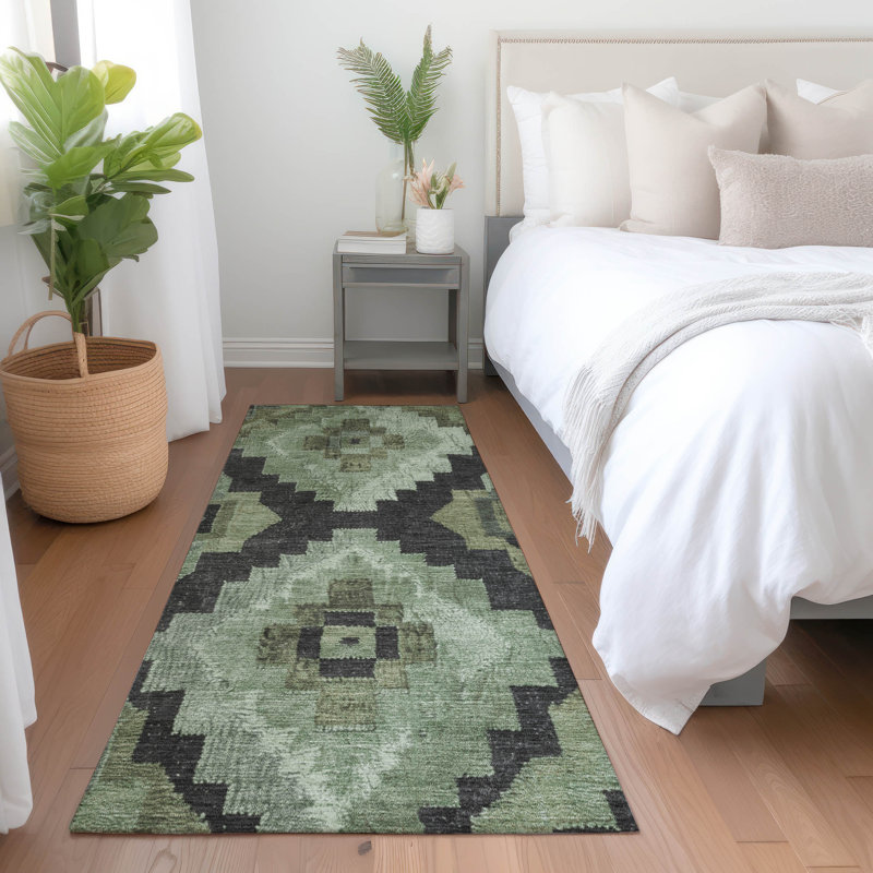 Tapis intérieur / extérieur Xhevrie lavable à la machine, Tapis de couloir 2 pi 3 po x 7 pi 6 po
