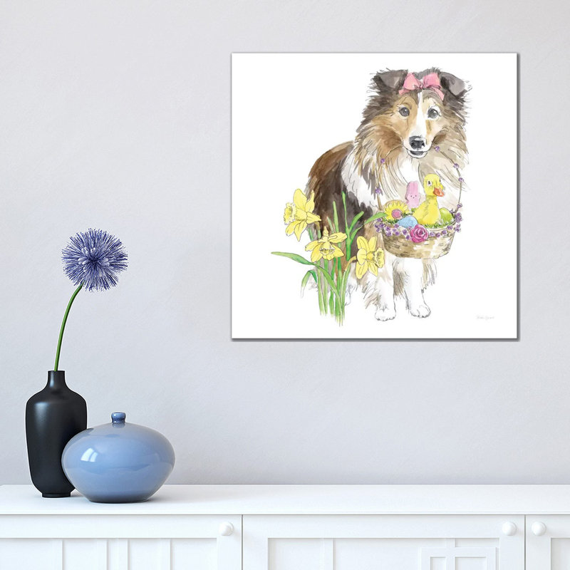 Easter Pups II by Beth Grove - Wrapped Canvas Painting, 45.72cm H x 45.72cm W x 1.91cm D