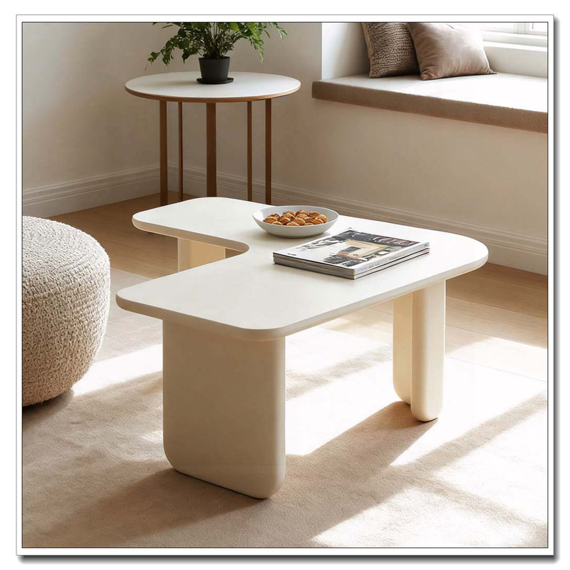 Table basse en L 35,43 po, Blanc