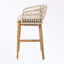 Ensemble de 2 tabourets d'extérieur en bois et corde avec coussin moelleux