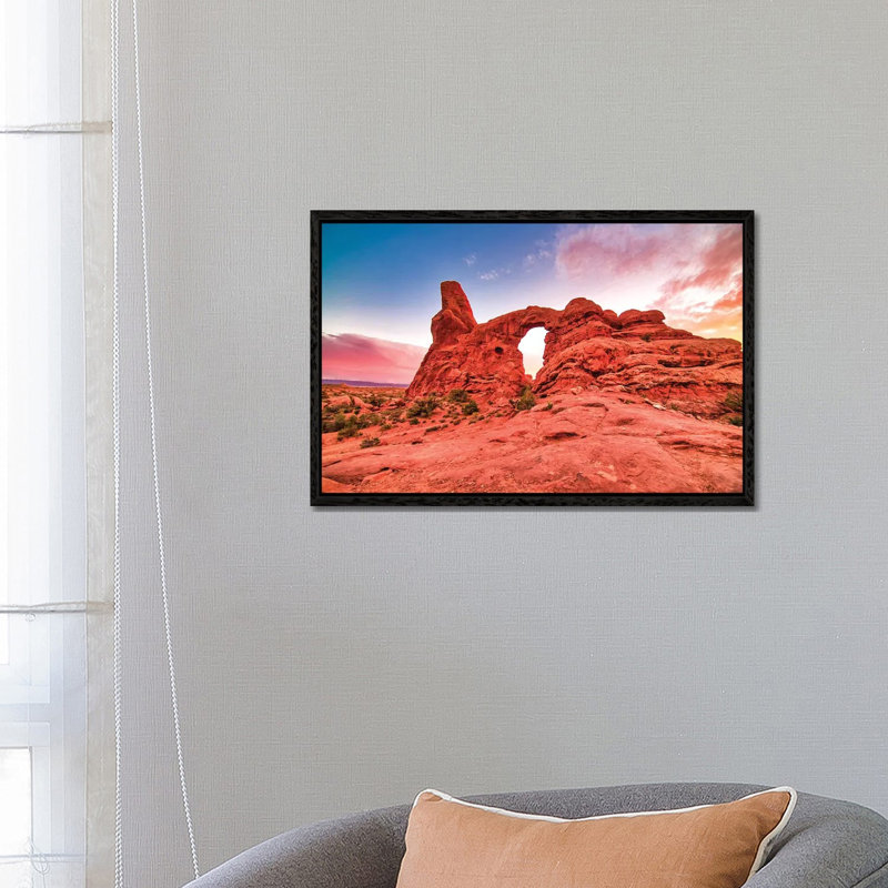Natural Desert Arch by Mark Paulda - Print on Canvas, 45.72cm H x 66.04cm W x 3.81cm D, Black Floater Framed