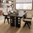 Modern simple rectangular solid wood dining table-359867735