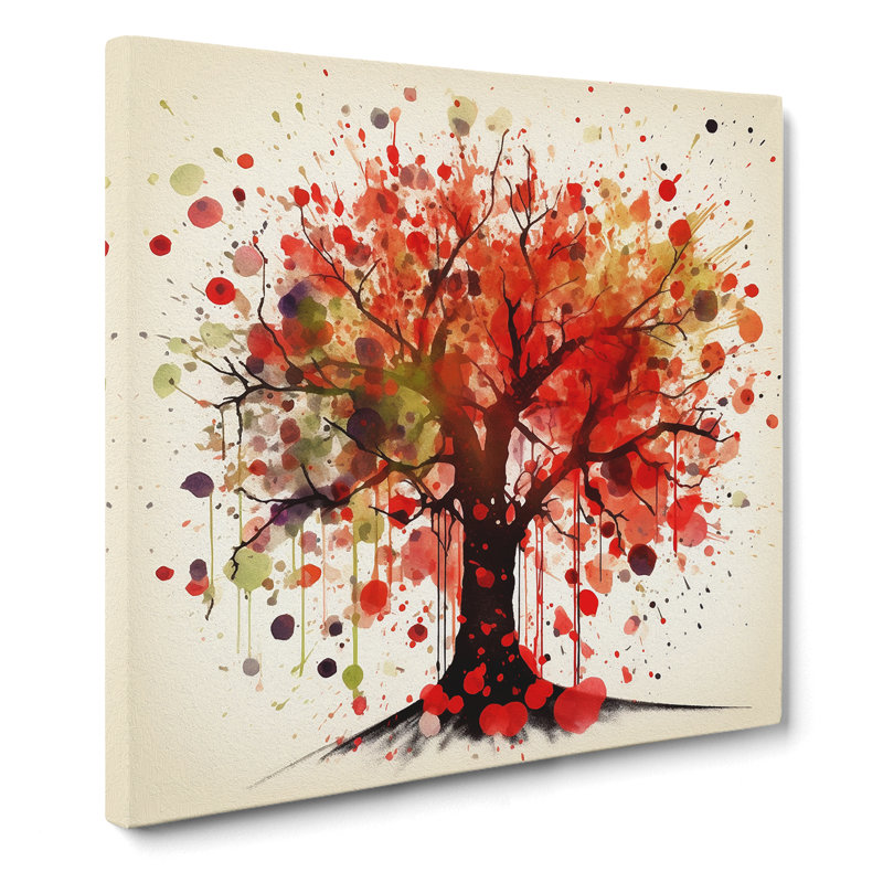 Apple Tree Splatter Art - Print, 35cm H x 35cm W x 3cm D