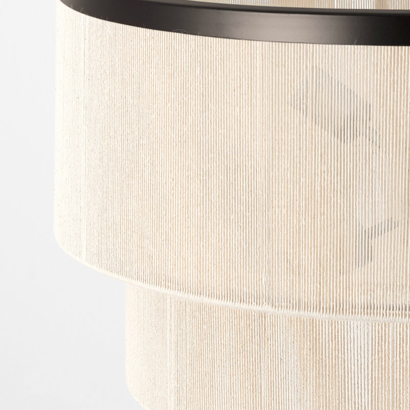 Lustre tambour 24 lumières à intensité variable 24 ", Bronze, Beige