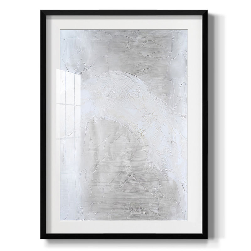 Snowdrift III, Blanc, Papier avec cadre noir, H 20 po x l 16 po