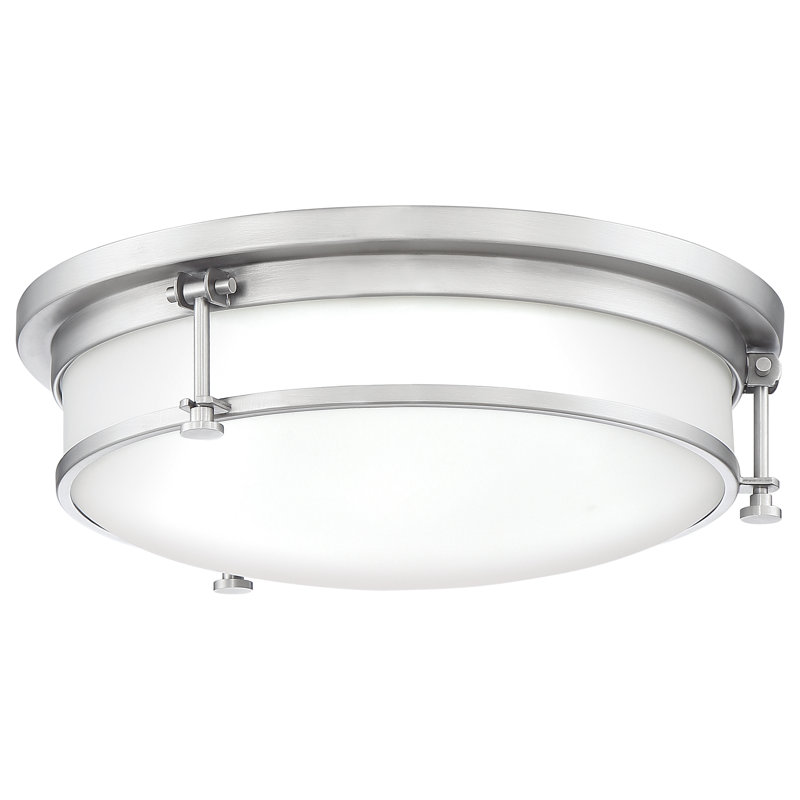 Glass Flush Mount, Antique Nickel